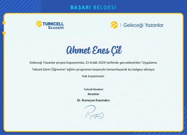 Uygulama Tabanlı Derin Öğrenme